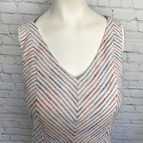 TOMMY HILFIGER | BIAS STRIPE V-NECK A-LINE DRESS - Picture 2 of 8